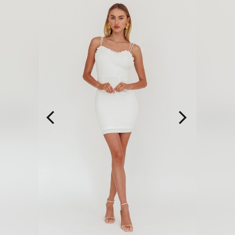 Selfie Leslie White Strappy Mini Dress